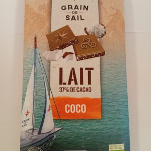 Tablette de chocolat au Lait avec noix de coco toastées – 100G
